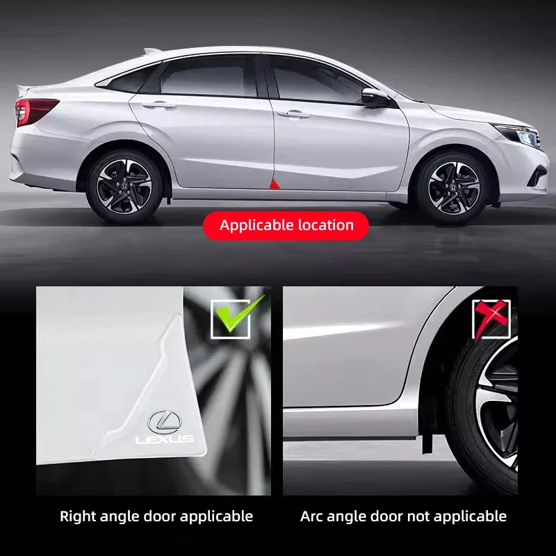 2/4Pcs Silicone Car Door Corner Cover Anti-scratch Stickers For Lexus GS IS LS500h ES260 ES300h RX350h NX260 UX260 LM LC RZ450e thumbnail 2