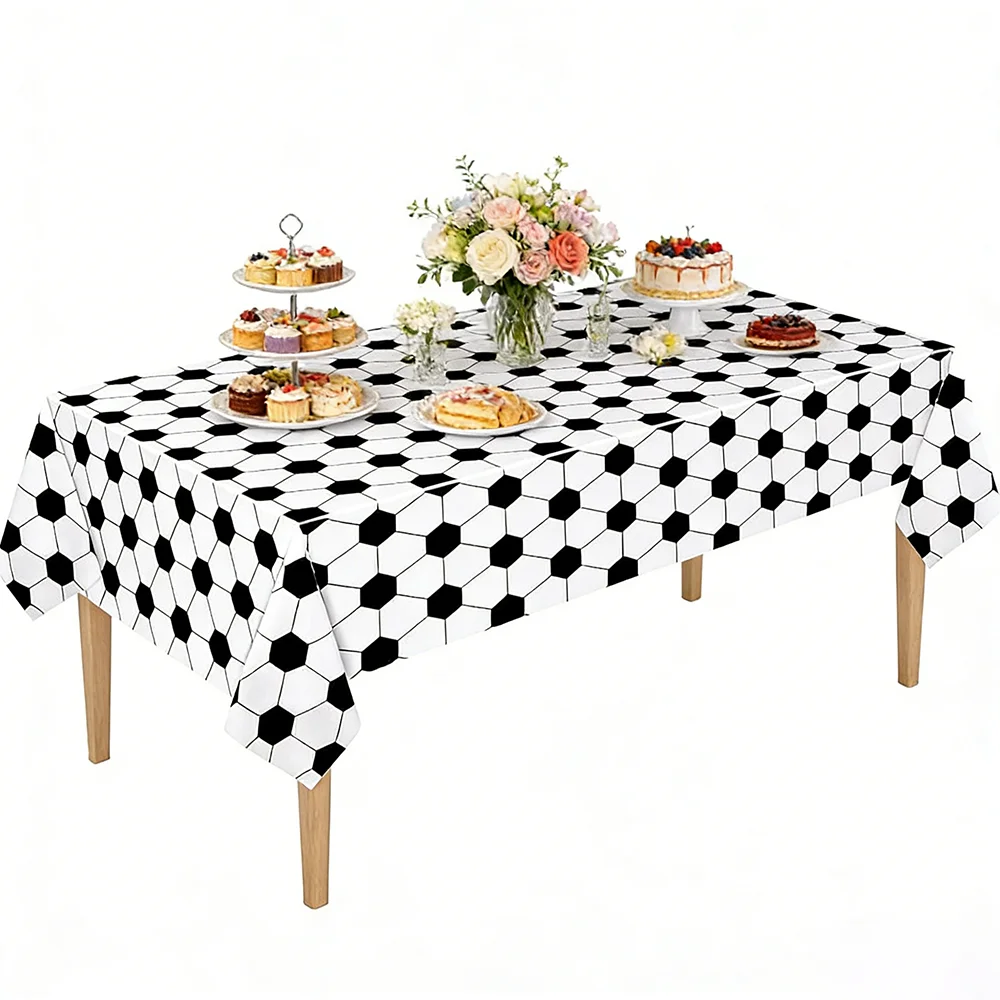 137×183cm Green Football Theme Decoration Disposable Tablecloth Decoration Birthday Party Decoration Tablecloth Party Supplies thumbnail 4