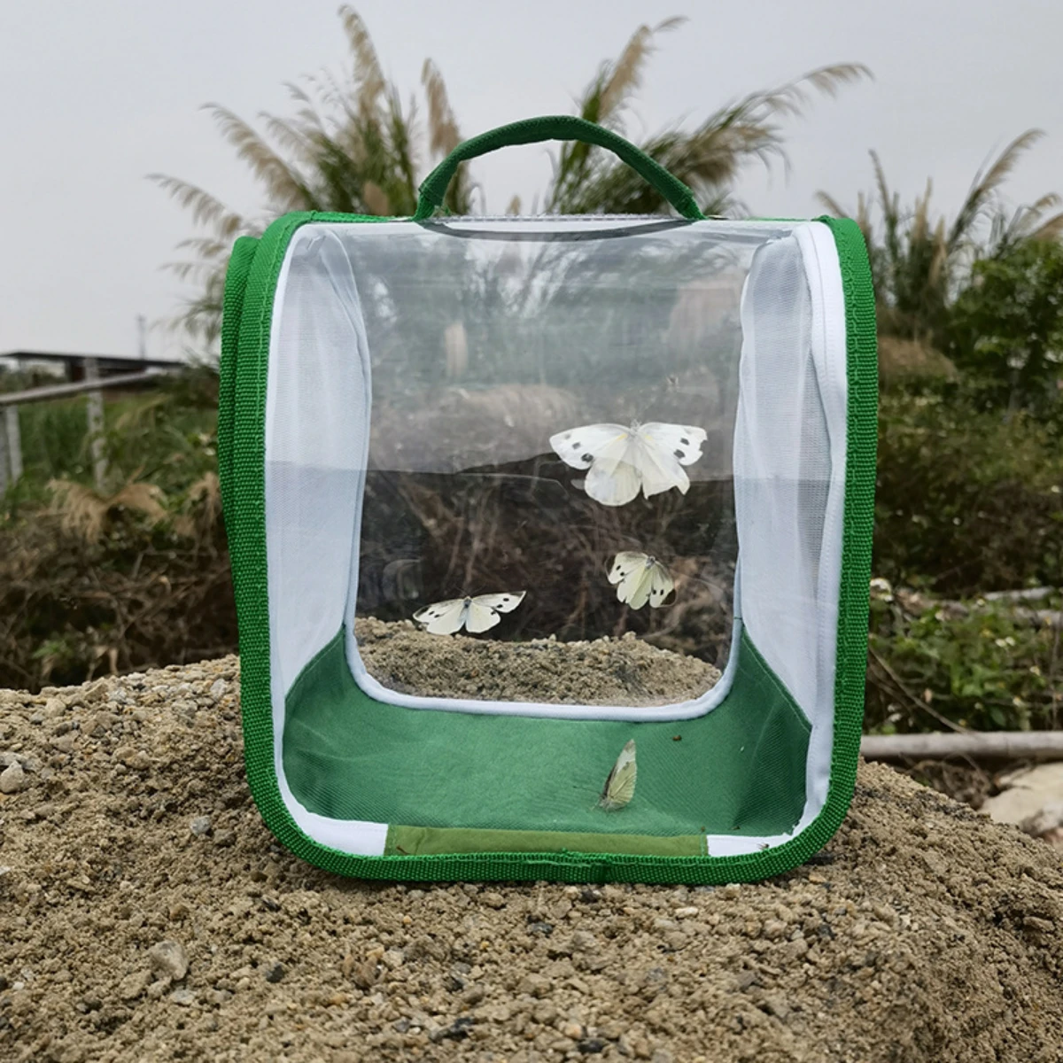 2026 360 degree fully transparent observation insect cage portable folding butterfly cage feeding insect cage thumbnail 2
