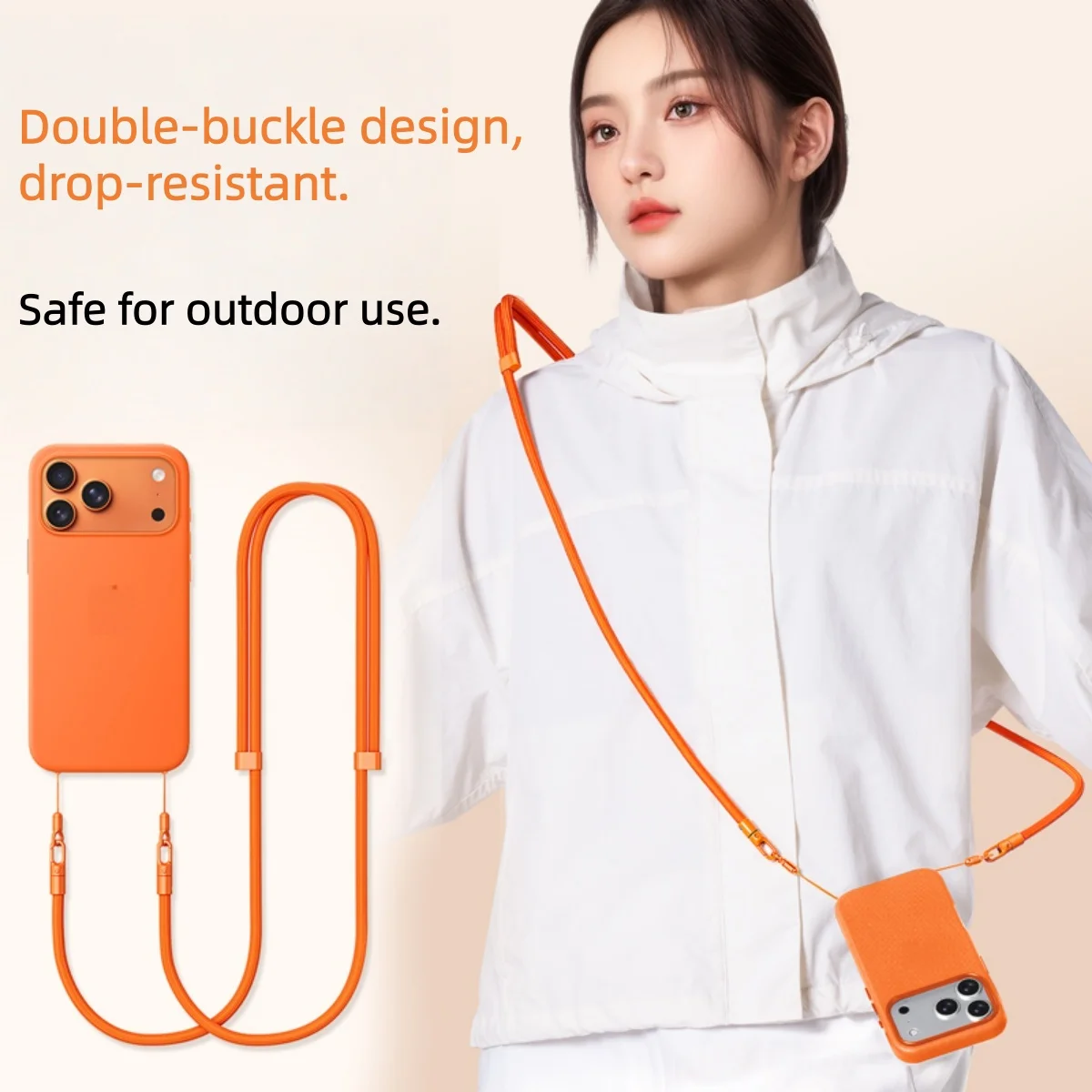 Adjustable Double Buckle Phone Lanyard Universal Phone Case Strap with Drop-proof Design Crossbody/Neckband/Side Carry Rope thumbnail 4