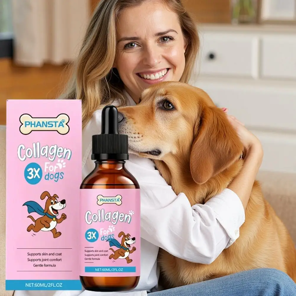 60ML Pet Collagen Drops Gentle Formula For Coat & Skin Care Main Dietary Supplement Dog Cleaning Supplies K0Z0 thumbnail 3