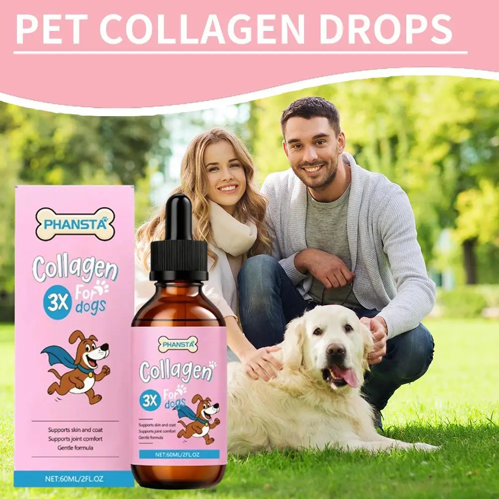 60ML Pet Collagen Drops Gentle Formula For Coat & Skin Care Main Dietary Supplement Dog Cleaning Supplies K0Z0 thumbnail 4