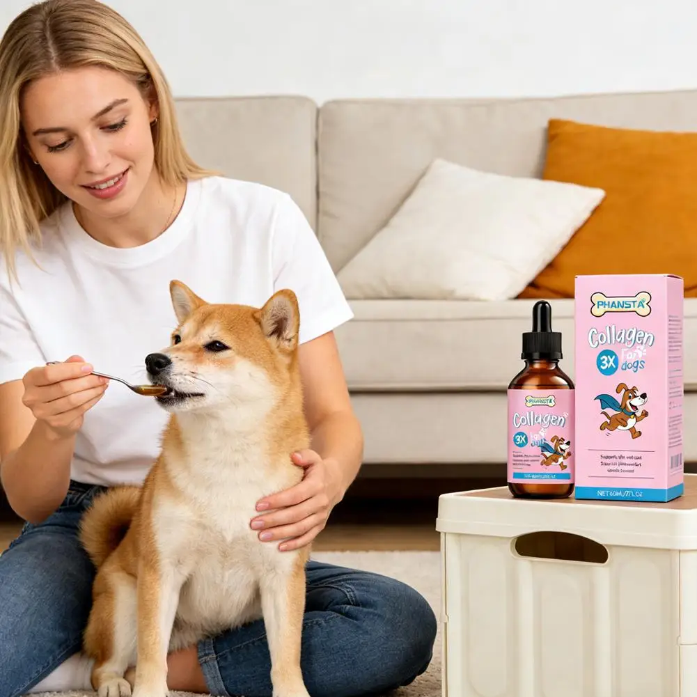 60ML Pet Collagen Drops Gentle Formula For Coat & Skin Care Main Dietary Supplement Dog Cleaning Supplies K0Z0 thumbnail 5
