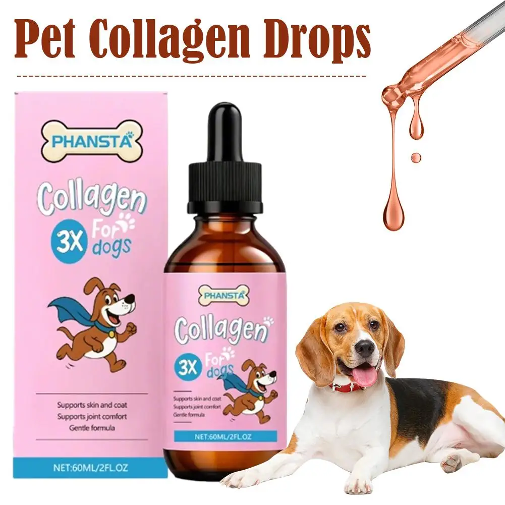 60ML Pet Collagen Drops Gentle Formula For Coat & Skin Care Main Dietary Supplement Dog Cleaning Supplies K0Z0 thumbnail 6