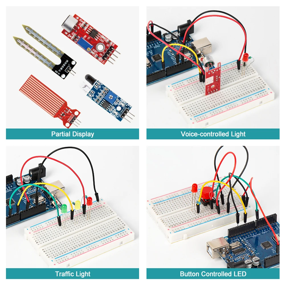 Basic Starter Kit for Arduino Uno R3 Projects Electronic Components Kit with R3 Board DIY Electronics Set with Tutorial thumbnail 3