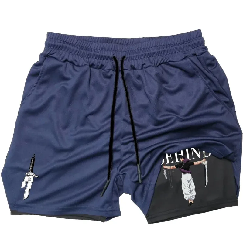 Performance Shorts Men GYM Casual Sports Shorts Fashion Workout Running Harajuku Mesh 2-In-1 Sport Short Pants Summer Activewear thumbnail 4