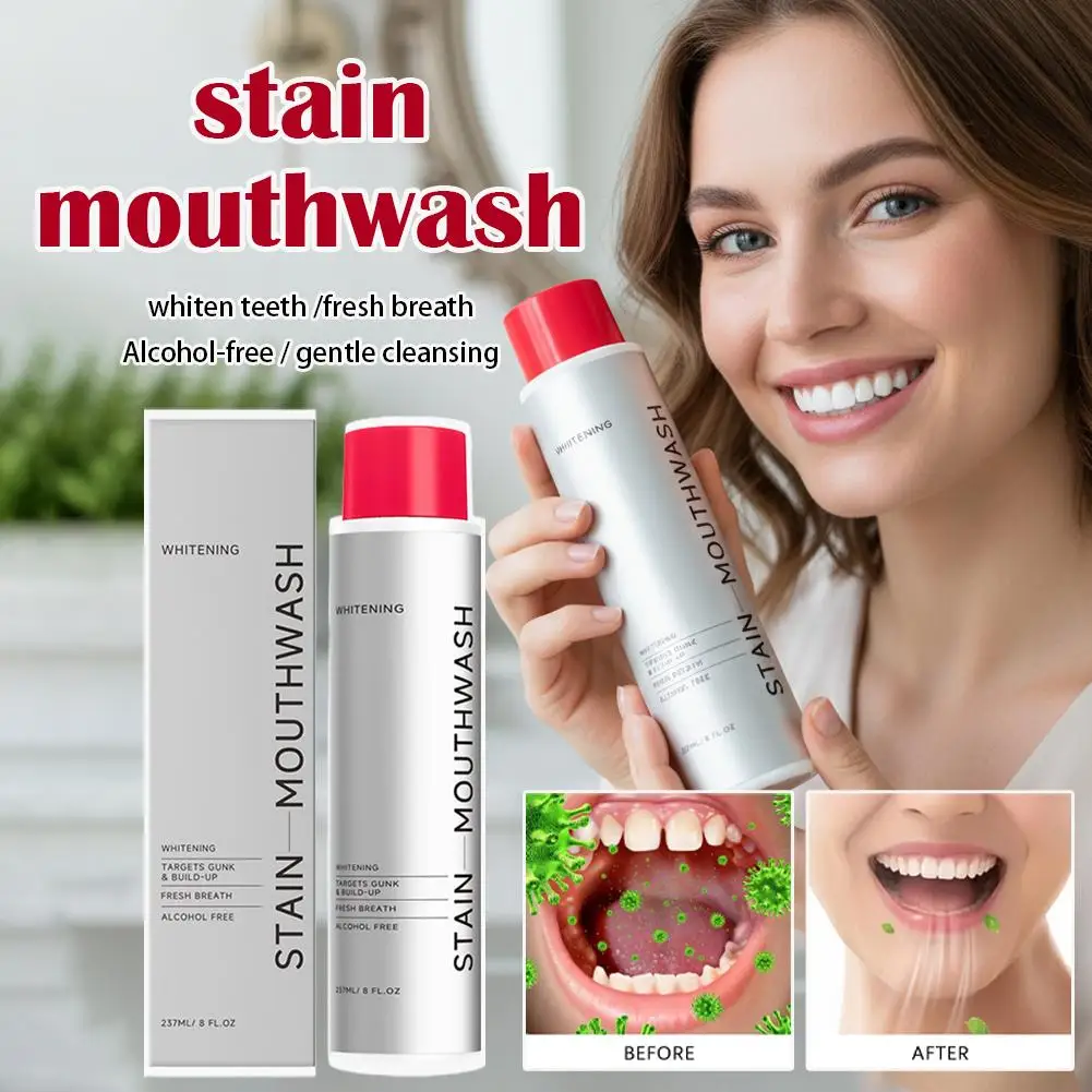 1/2/3pcs Teeth Whitening Mouthwash Remove Bad Odor Teeth Stain Removal Oral Cleansing Fresh Breath Protect Gum Refreshing 237ml thumbnail 2