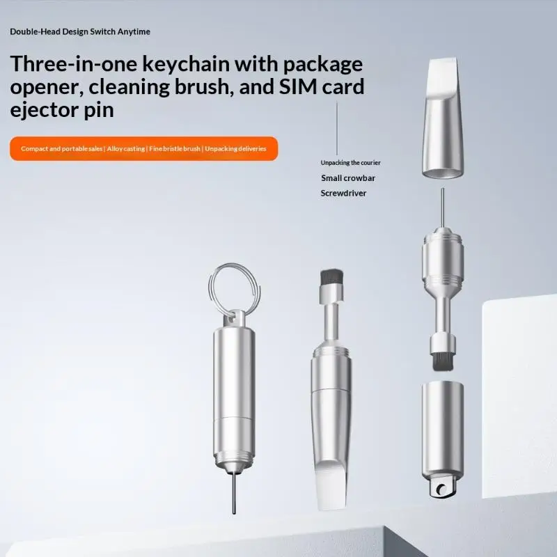 Multi-Function Adapter Portable SIM Card Ejector Pin with Cleaning Brush for Phone Unpacking Tool Accessory thumbnail 2