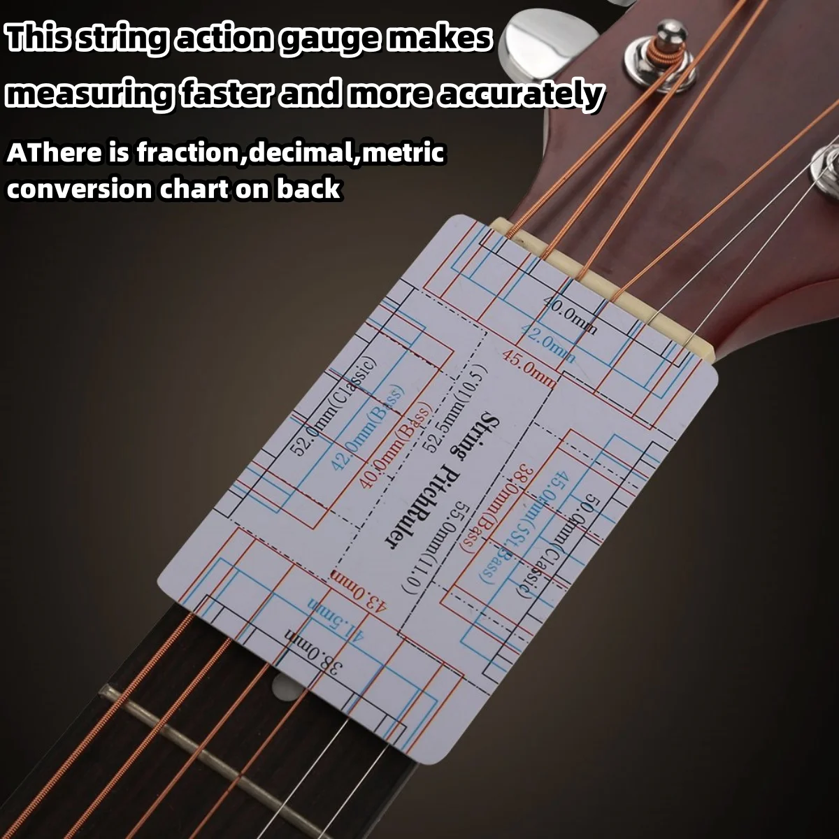 Guitar String Height Measurement Tool Multifunctional Guitar Specification Ruler Card Luthier Tool String Instrument Accessories thumbnail 4