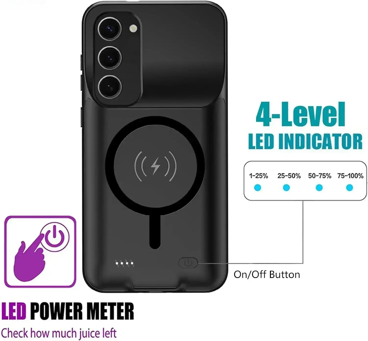 Travel Fashion 10000mAh Wireless Charging for Samsung Galaxy S26 Ultra S25 Plus S24 S23 FE S22 Power Bank Battery Charger Case thumbnail 4