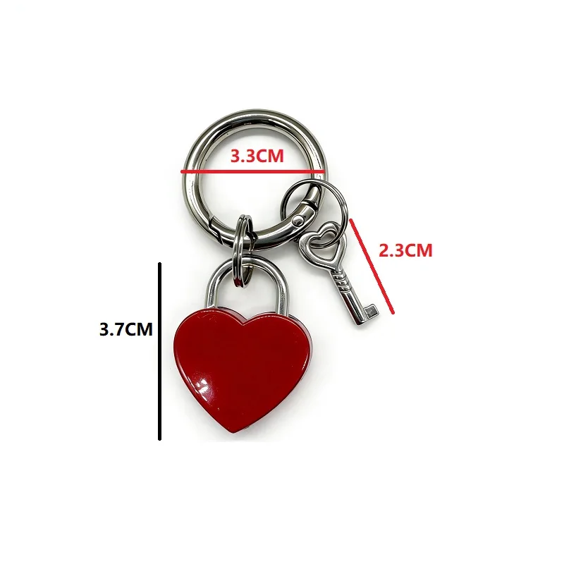 Cute Metal Heart Lock Keychain With Key Lock Up Your Bag Keep Your Things Safe Key Chain Anti-theft Handbag backpack Charm thumbnail 5