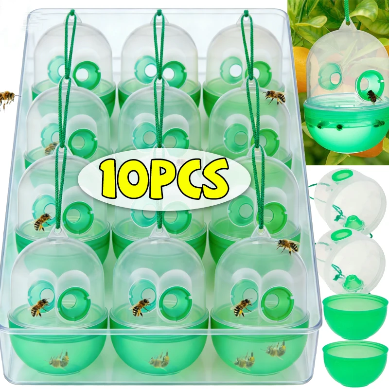 1/10x Wasp Trap Waterproof Outdoor Hanging Trap Safe Bee Hornet Traps Reusable Garden Fruit Fly Catcher Garden Pest Control Tool