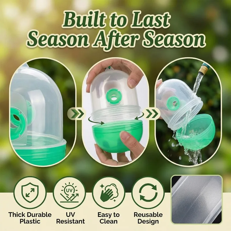1/10x Wasp Trap Waterproof Outdoor Hanging Trap Safe Bee Hornet Traps Reusable Garden Fruit Fly Catcher Garden Pest Control Tool thumbnail 6