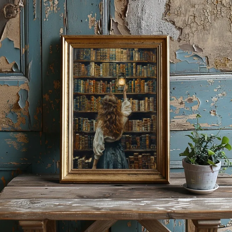 Vintage Dark Academia Bookstore Poster Witchy Book Bookish Canvas Painting Wall Art for Library Room Home Decor Bibliophile Gift thumbnail 2
