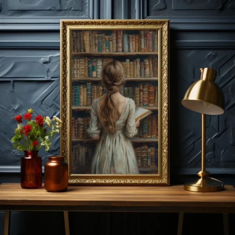 Vintage Dark Academia Bookstore Poster Witchy Book Bookish Canvas Painting Wall Art for Library Room Home Decor Bibliophile Gift thumbnail 3