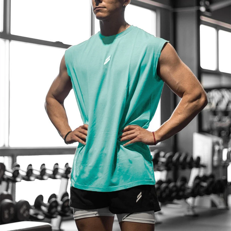 NEW Summer Fitness Sports Tank Top Men Breathable Loose Mesh Training Sleeveless T-shirt Quick Drying vest male Fitness Clothing thumbnail 2