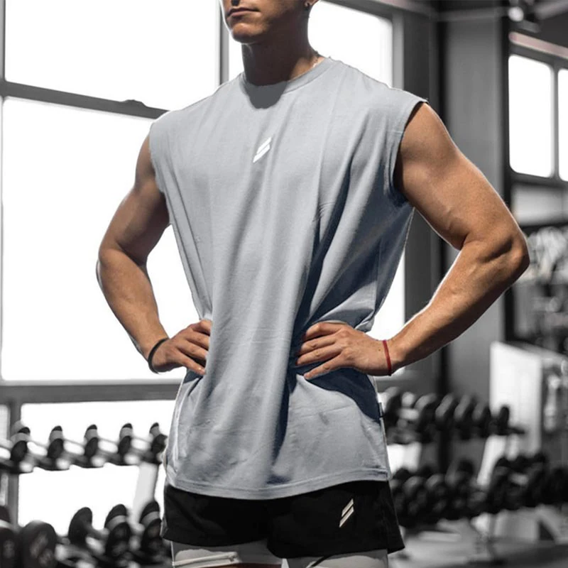 NEW Summer Fitness Sports Tank Top Men Breathable Loose Mesh Training Sleeveless T-shirt Quick Drying vest male Fitness Clothing thumbnail 5