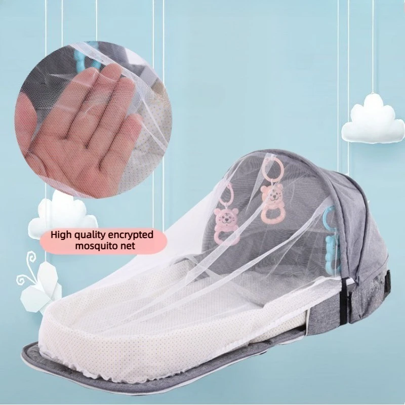 Portable Baby Crib,Multi-functional Travel Mosquito Repellent Isolation Bed,Detachable Baby Folding Bed,Backpack for Travel thumbnail 2