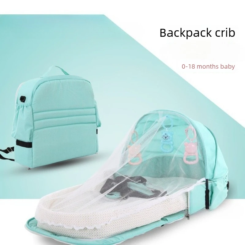 Portable Baby Crib,Multi-functional Travel Mosquito Repellent Isolation Bed,Detachable Baby Folding Bed,Backpack for Travel thumbnail 3
