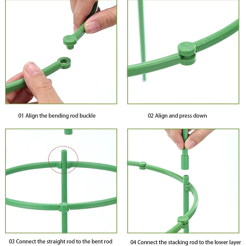 Plant Support Stakes Semicircle Trellis for Potted Plants Bonsai Vine Flower Support Fixed Rod Clips Gardening Tools 6-36Pcs thumbnail 5