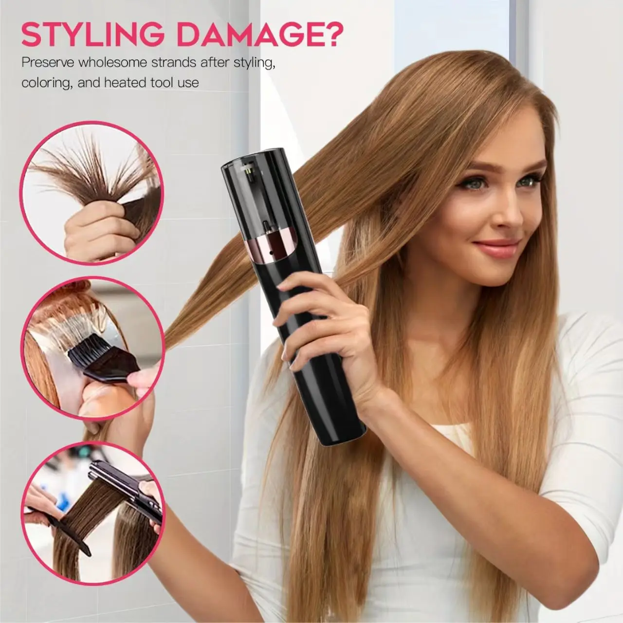 USB rechargeable split hair clipper, hair cutting tool for damaged split hair, split hair clipper, hair clipper, split hair clip