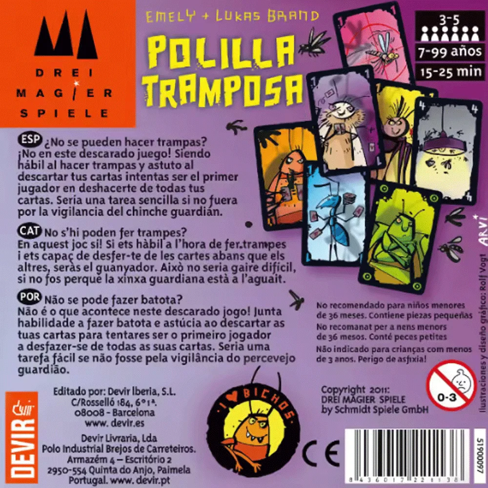 Polilla Tramposa Español Playing Card Game The Cheating Moth Spanish Board Game Juego Cartas Family Games For Party thumbnail 3