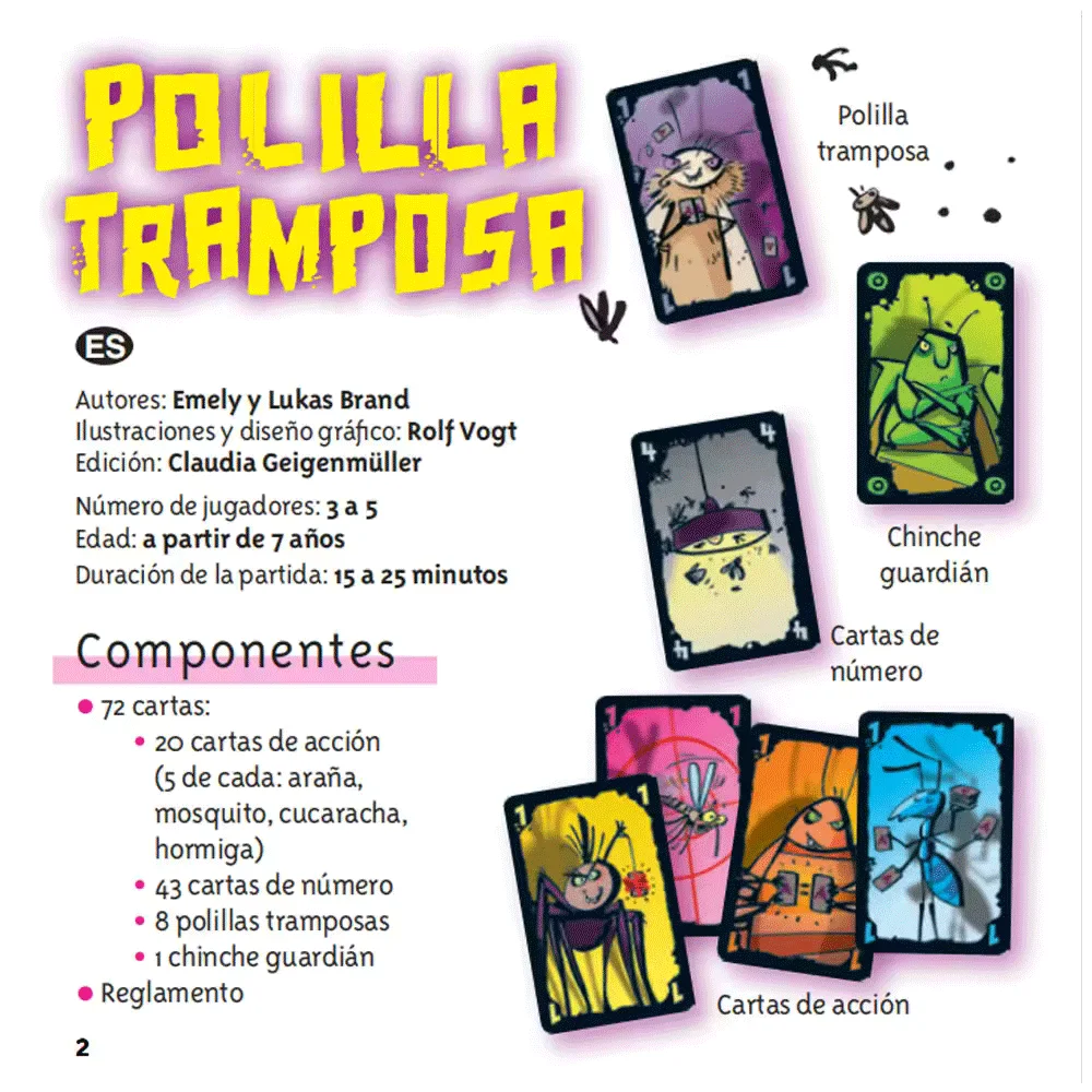 Polilla Tramposa Español Playing Card Game The Cheating Moth Spanish Board Game Juego Cartas Family Games For Party thumbnail 2