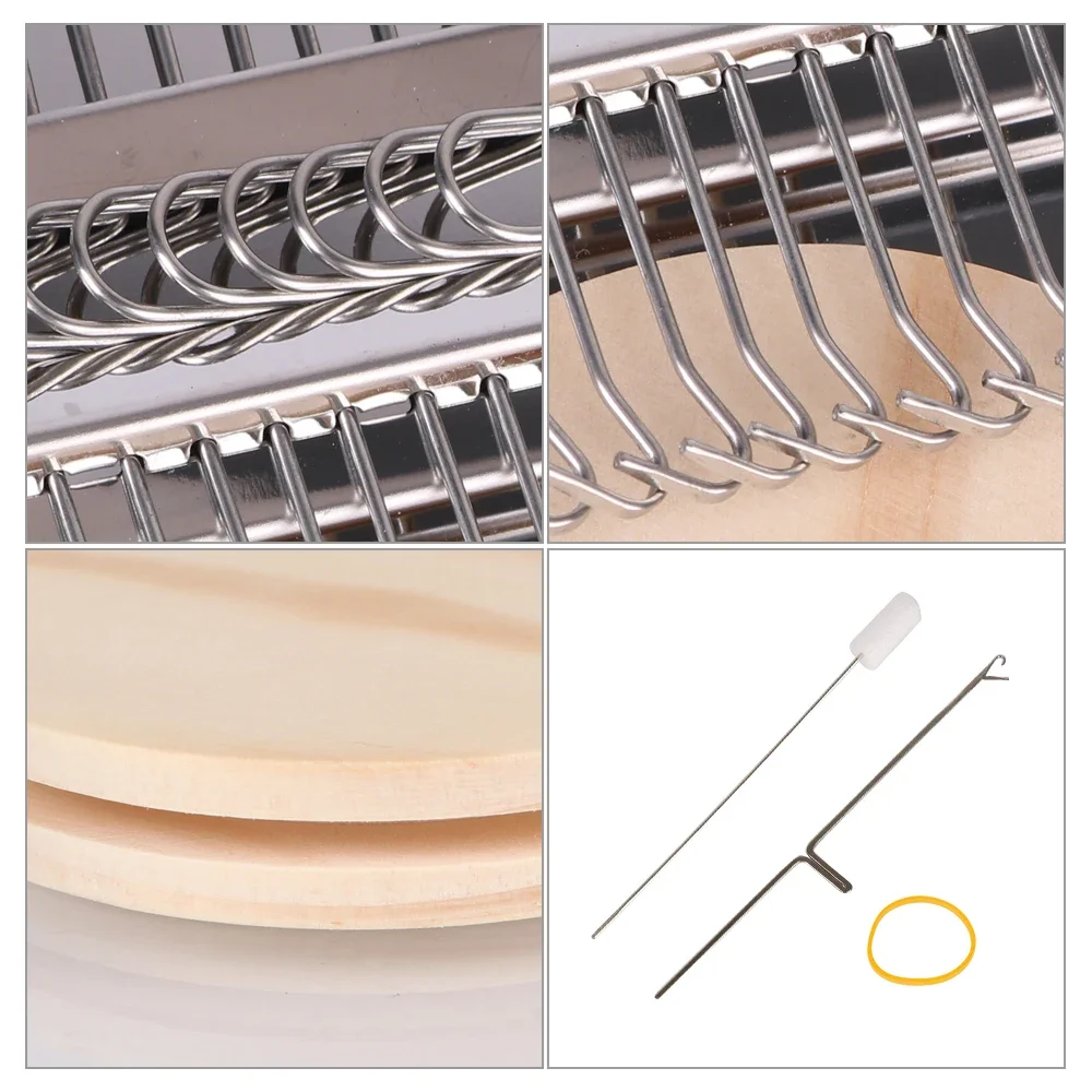 Knitting Tools Small Frame Small Loom Hand Tapestry Wood Loom Weaving Frame Darning Machine For Mending Clothes and Jeans thumbnail 3