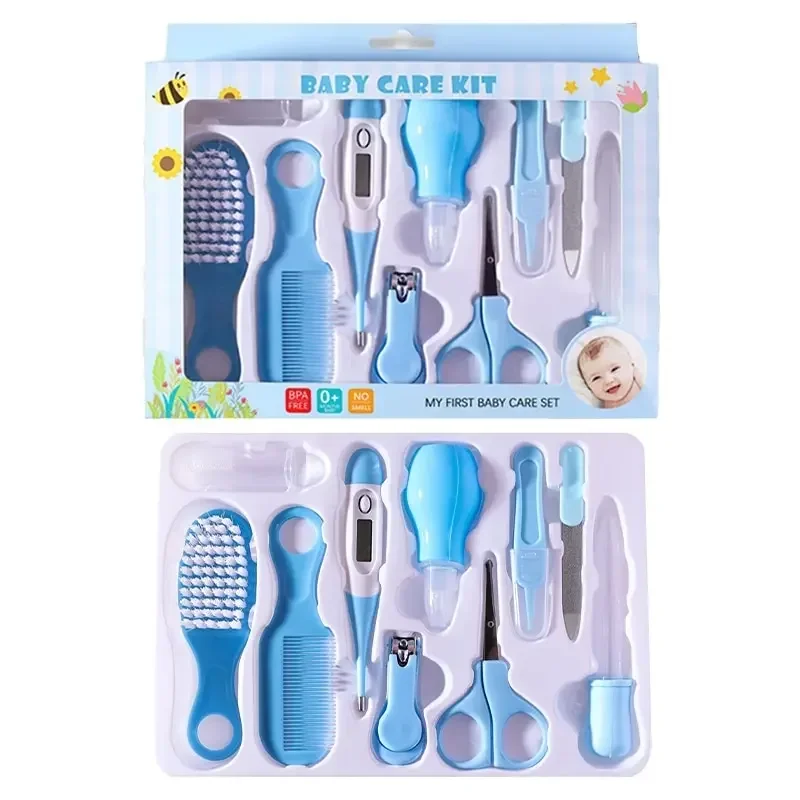 10PCS Baby Nail Trimmer Care Set Kid Hair Health Care Thermometer Grooming Brush Clipper Teether Toothbrush Kit Baby Essentials thumbnail 6