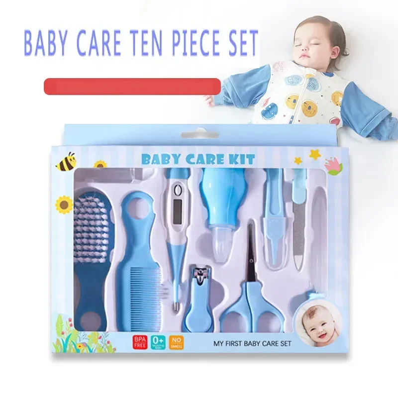 10PCS Baby Nail Trimmer Care Set Kid Hair Health Care Thermometer Grooming Brush Clipper Teether Toothbrush Kit Baby Essentials thumbnail 5