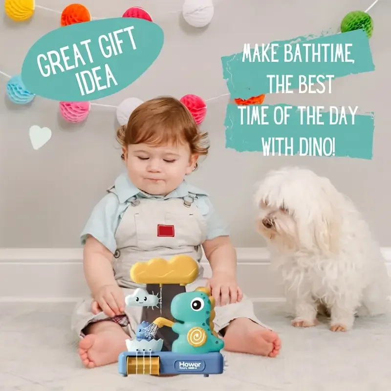 Baby Bath Toys Spray Toy for Kids Cartoon Dinosaur Suction Cup Dinosaur Bath Toys for Toddlers Animal Sprinkler Waterwheel Water thumbnail 6