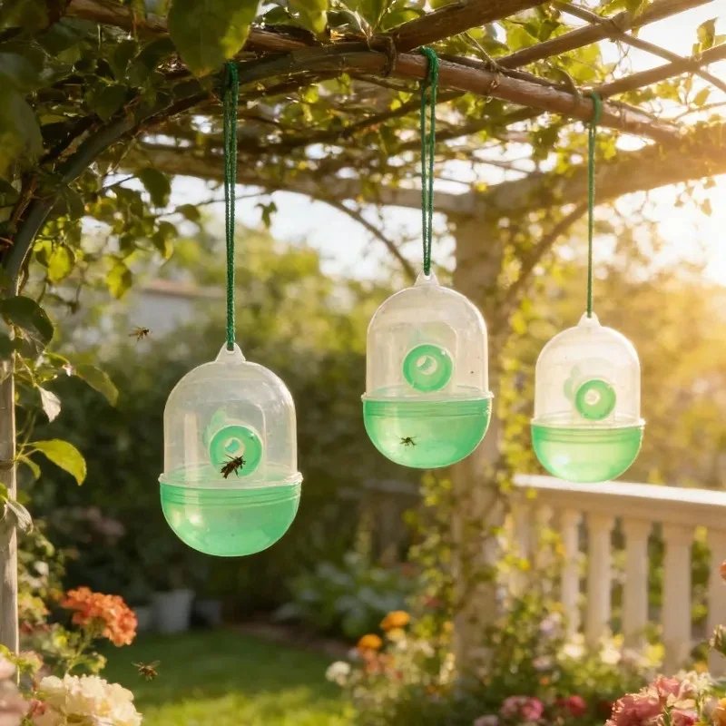 5/1PCS Reusable Fly Wasp Insect Traps Hanging Plastic Hornet Catcher Fly Killer Garden Orchard Insect Trap Pest Control Products thumbnail 3