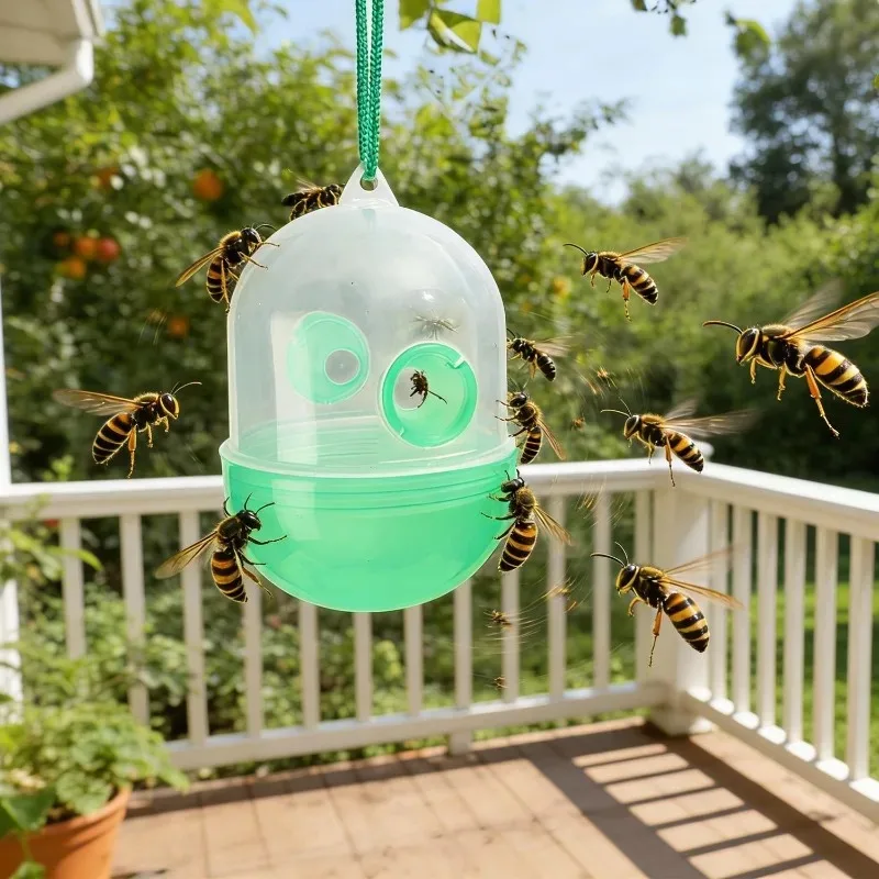 5/1PCS Reusable Fly Wasp Insect Traps Hanging Plastic Hornet Catcher Fly Killer Garden Orchard Insect Trap Pest Control Products thumbnail 2