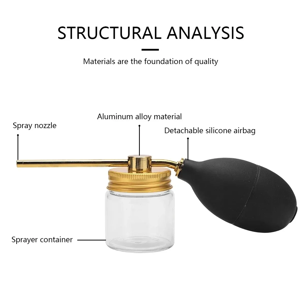 Refillable Barber Powder Spray Bottle Hair Building Fiber Applicator Talc Powder Blower Puffer Tools Salon Accessories thumbnail 3