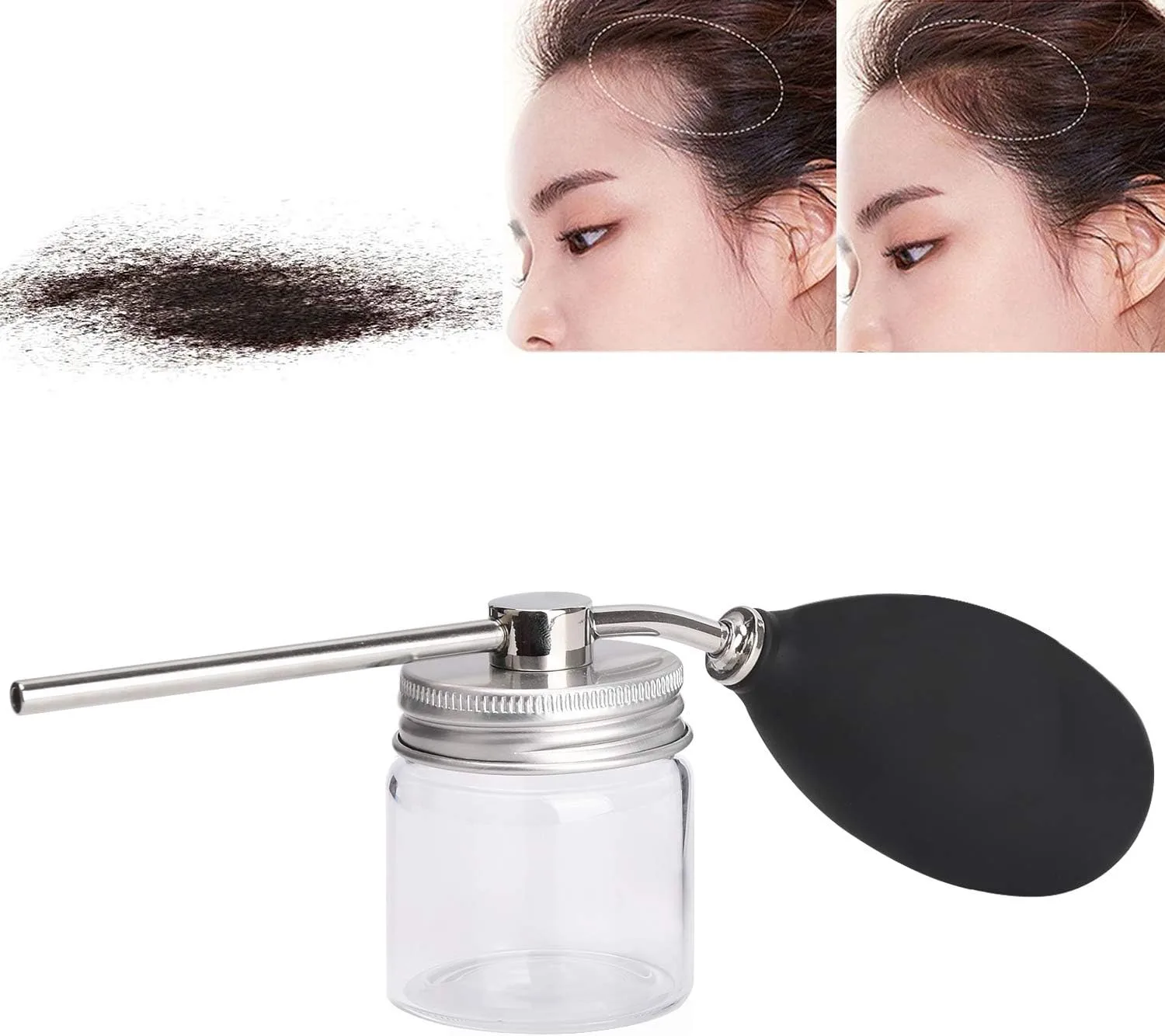 Refillable Barber Powder Spray Bottle Hair Building Fiber Applicator Talc Powder Blower Puffer Tools Salon Accessories thumbnail 5