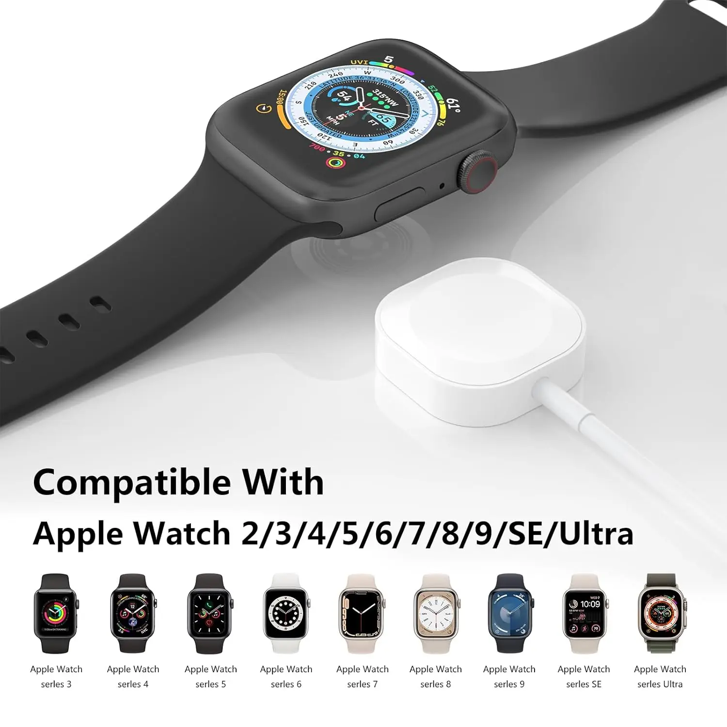 1Pcs USB Wireless Magnetic Charging Cord for Apple Watch Portable Wireless Fast Charging Cable for iWatch Series 11 10 9 8 7 6 5 thumbnail 2