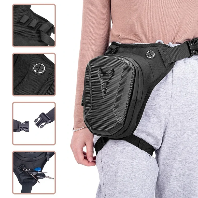 Motorcycle Leg Side Bag EVA Hard Shell Outdoor Casual Waist Bags Motorbike Mobile Phone Purse Hip Bum Pack thumbnail 4