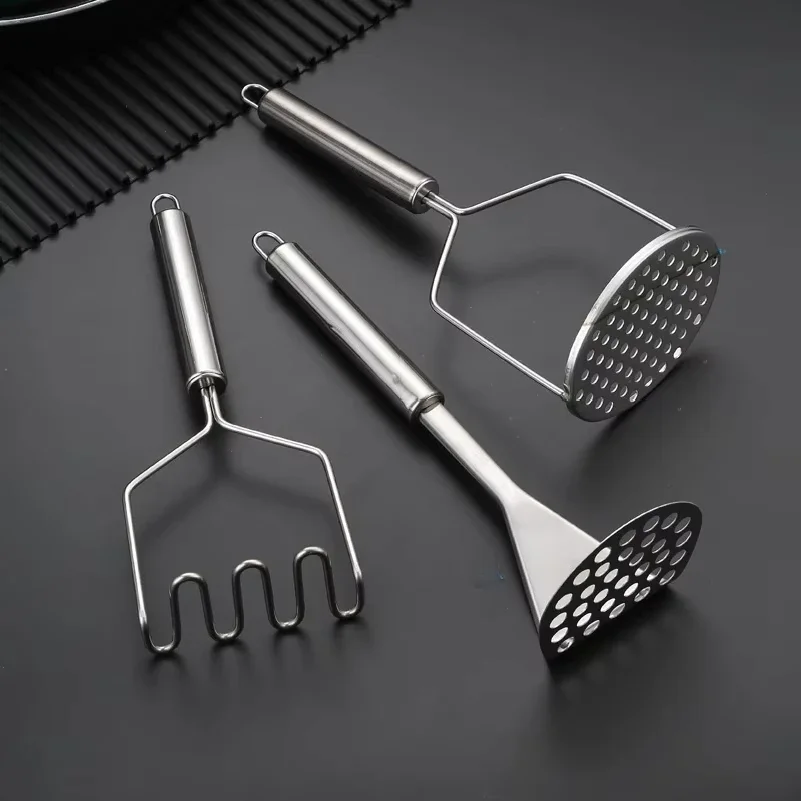 Stainless Steel Potato Masher, Manual Fruit & Vegetable Mud Press, Kitchen Food Crusher for Baby Food & Complementary Meals thumbnail 2
