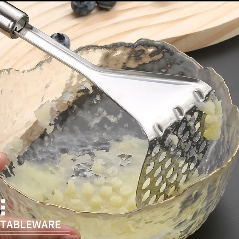 Stainless Steel Potato Masher, Manual Fruit & Vegetable Mud Press, Kitchen Food Crusher for Baby Food & Complementary Meals thumbnail 5