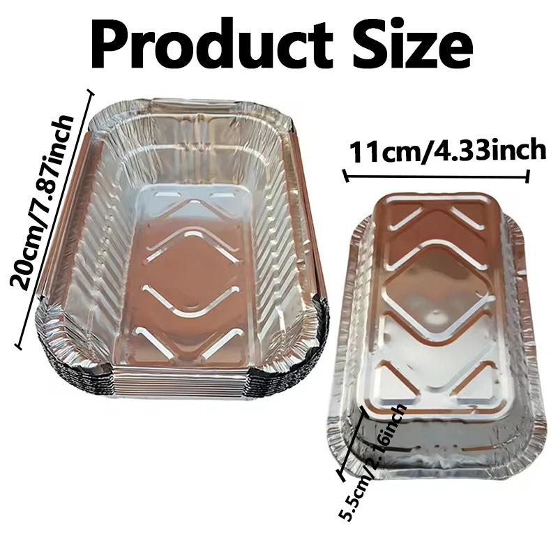10/20/30PCS Disposable Aluminum Foil Food Container Cooking Kitchen Picnic Disposable Aluminum Foil Food Container thumbnail 2