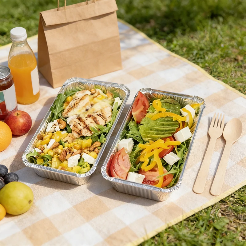10/20/30PCS Disposable Aluminum Foil Food Container Cooking Kitchen Picnic Disposable Aluminum Foil Food Container thumbnail 3