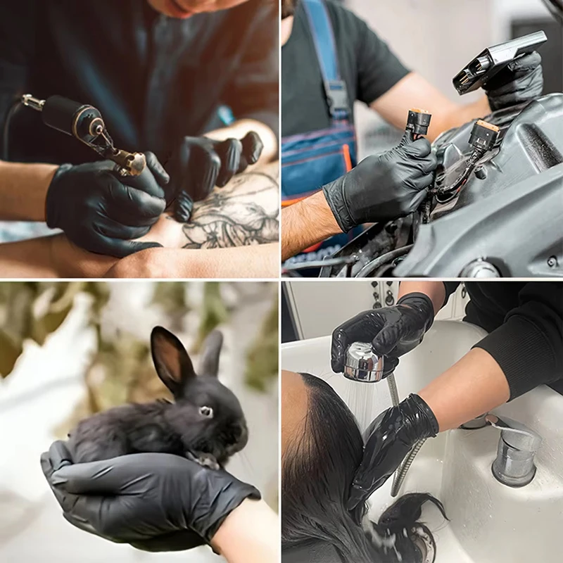 Disposable Glove Packaging Black Nitrile Gloves Household Kitchen Cooking Tools Car Wash Household Cleaning Work Gloves New thumbnail 3