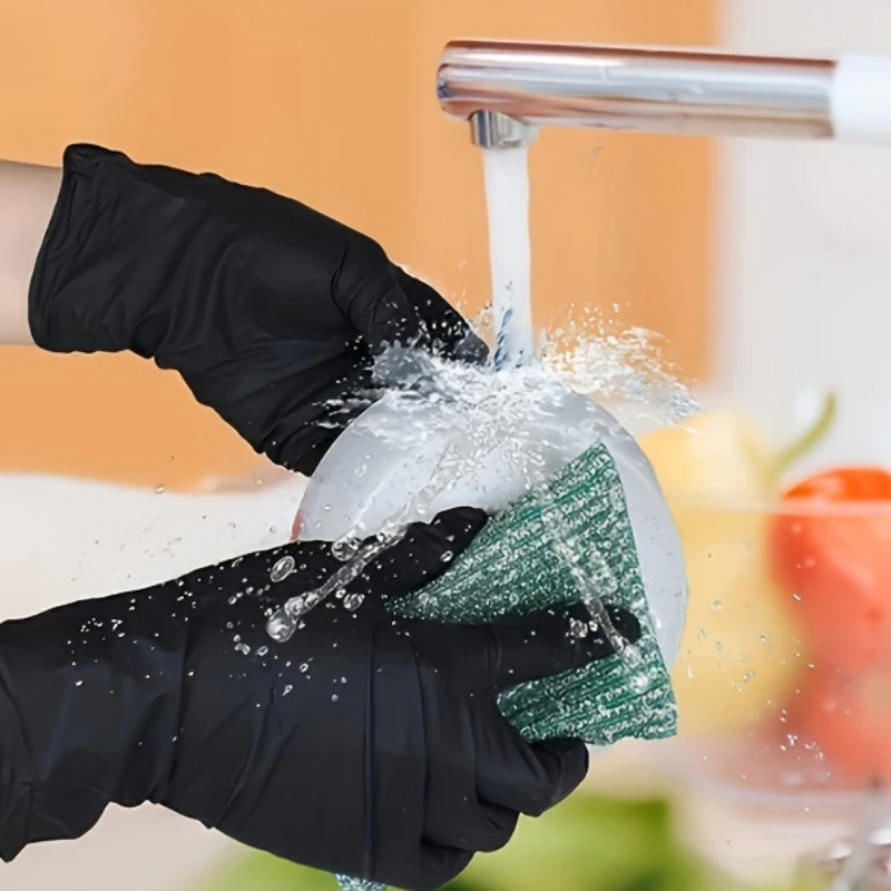 Disposable Glove Packaging Black Nitrile Gloves Household Kitchen Cooking Tools Car Wash Household Cleaning Work Gloves New thumbnail 5