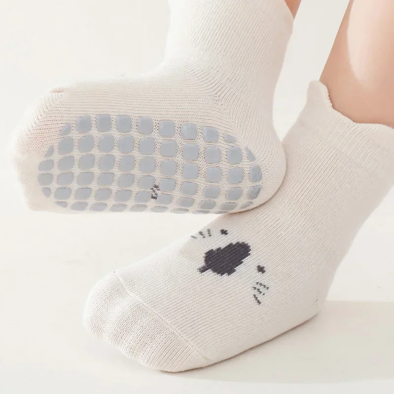 3/5 Pairs Baby Adorable Animals Pattern Non Slip Floor Socks, Breathable Casual Socks for Boys and Girls Kids Indoor Activities thumbnail 4