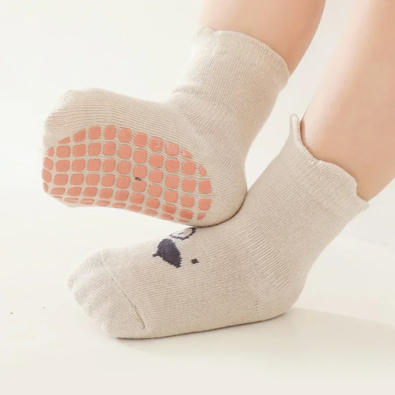 3/5 Pairs Baby Adorable Animals Pattern Non Slip Floor Socks, Breathable Casual Socks for Boys and Girls Kids Indoor Activities thumbnail 3