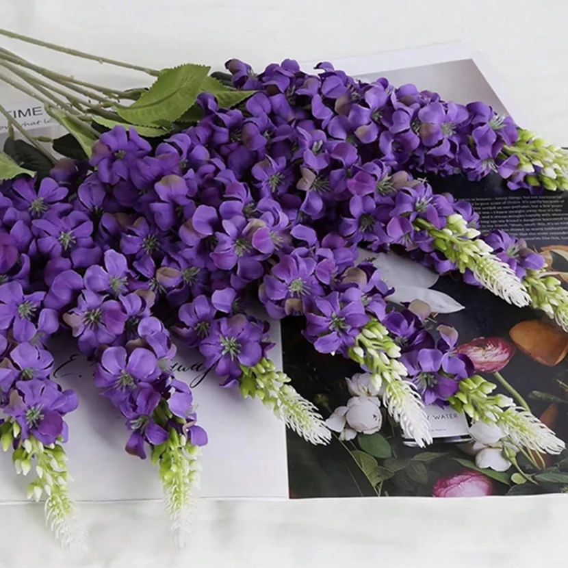5pcs Artificial Flowers Shyacinth Rattan Home Living Room Wedding Celebration Outdoor Garden Wall Gift Box Decor Diy Accessories thumbnail 5