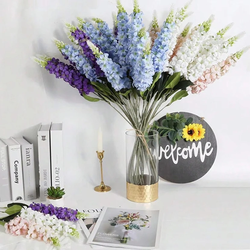 5pcs Artificial Flowers Shyacinth Rattan Home Living Room Wedding Celebration Outdoor Garden Wall Gift Box Decor Diy Accessories thumbnail 3
