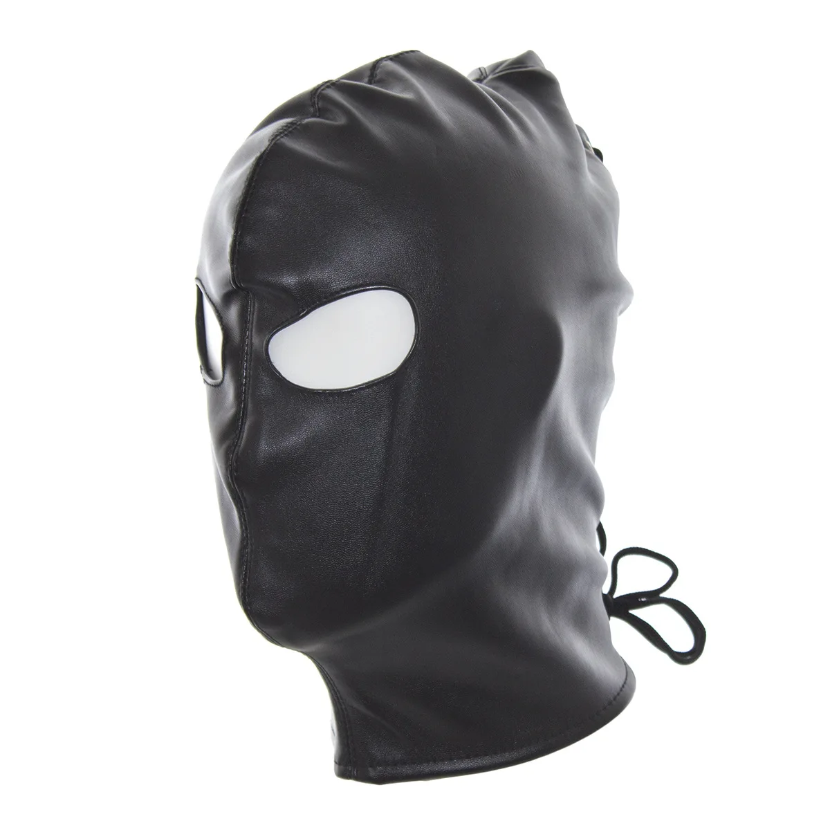 PU Leather Bondage Mask Full Head Hood Blindfold BDSM Fetish Roleplay Slave Harness Sexy Adult Sex Toys for Women Men Couples thumbnail 5