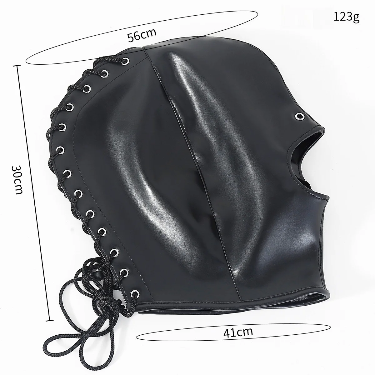 PU Leather Bondage Mask Full Head Hood Blindfold BDSM Fetish Roleplay Slave Harness Sexy Adult Sex Toys for Women Men Couples thumbnail 6