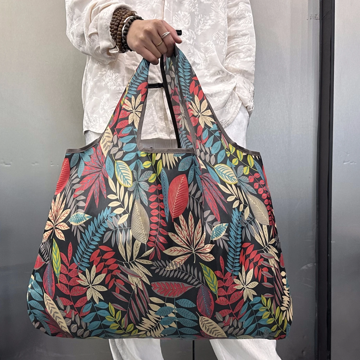 Tote Bag Large Capacity Tote Bag Satchel Lightweight Shopping Bag Printed Pattern Outdoor Foldableable Satchel Camping Style Travel Bag thumbnail 3